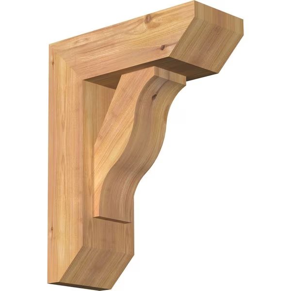 Funston Slat Smooth Bracket w/ Offset Brace, Western Red Cedar, 5 1/2